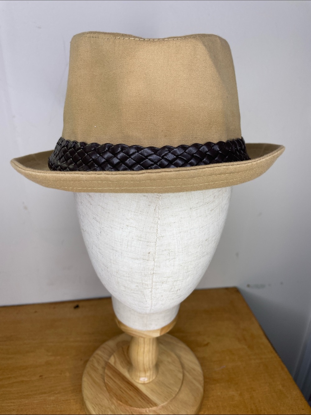 Cooperative Khaki Fedora with Braided Dark Brown Band